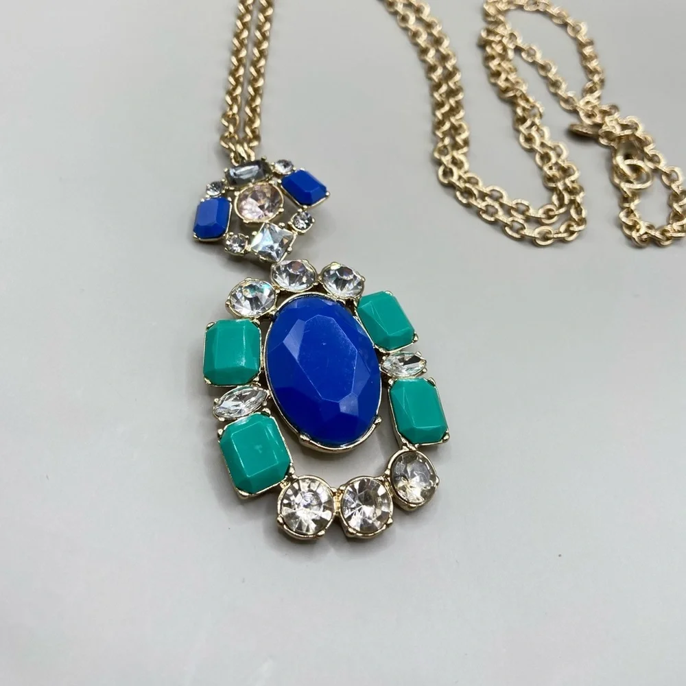 J. Crew Blue Cluster Pendant necklace